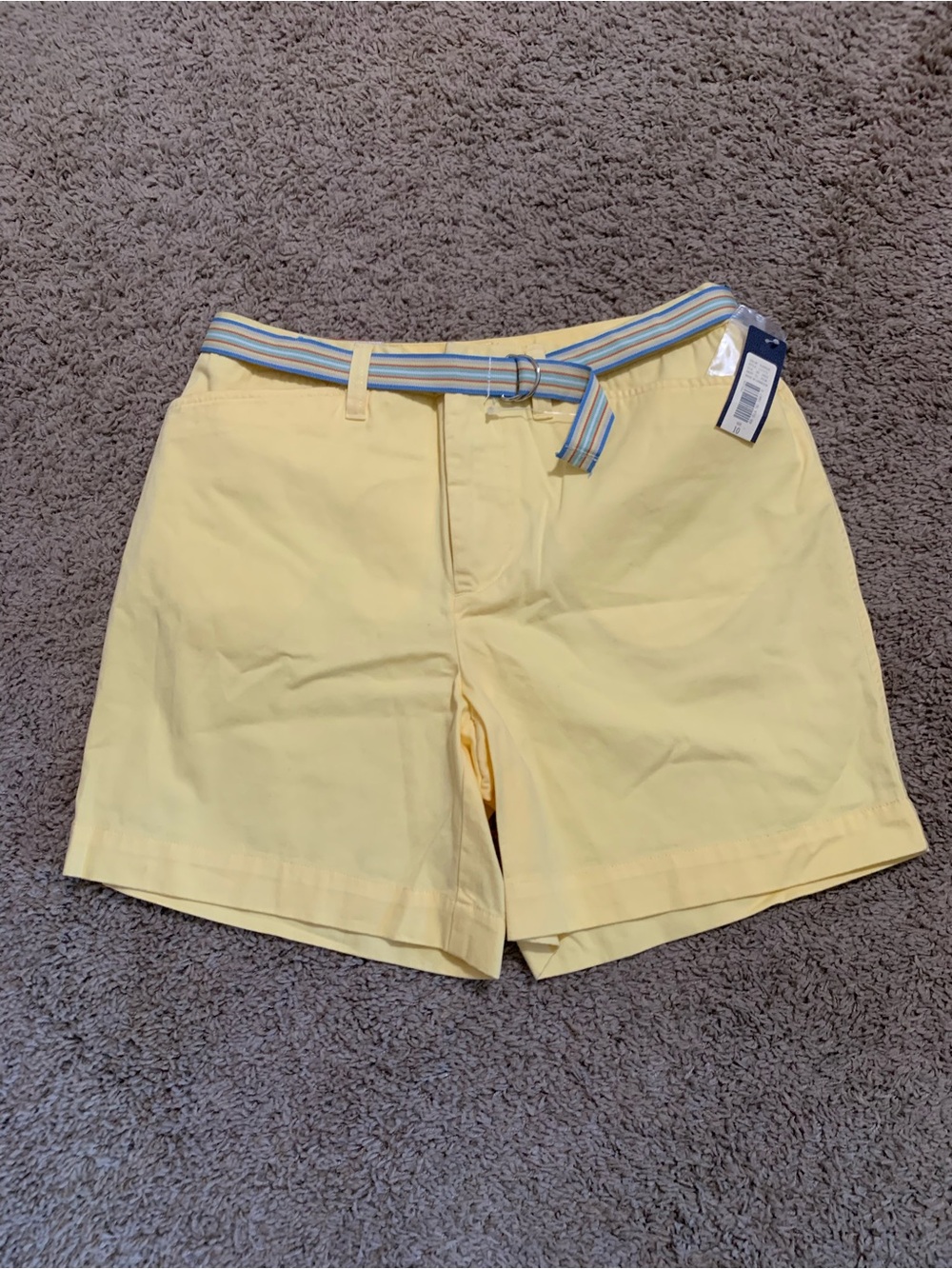 NWT Cherokee Yellow Shorts with Striped Belt 10